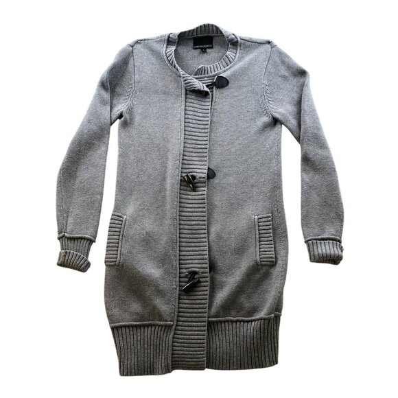 Cynthia Rowley Women Cardigan Sweater Small Longline Toggle Front Knit Cozy Gray - Picture 1 of 9